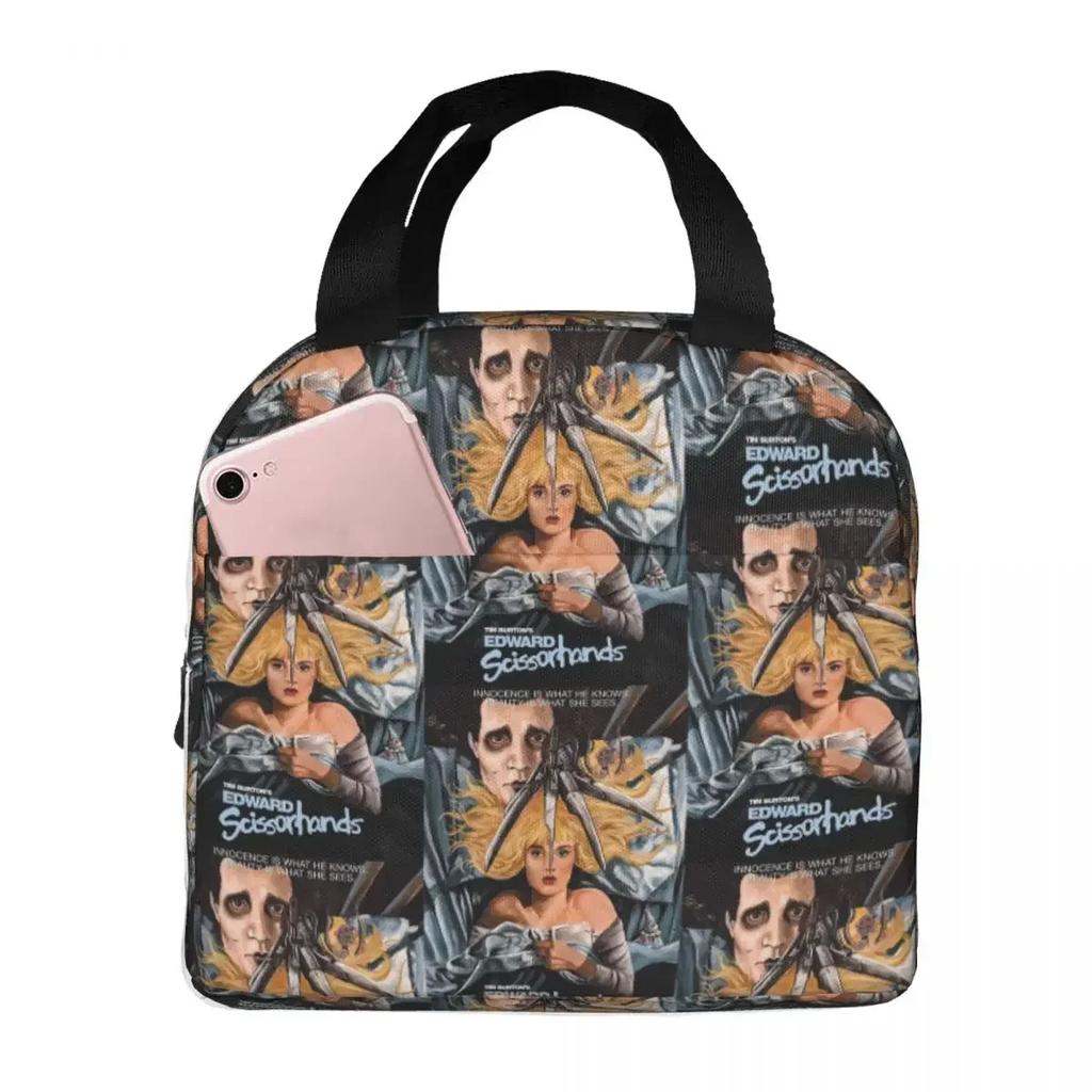 Edward Scissorhands Insulated Lunch Bag for Women Children Leakproof Food Boxes Thermal Lunch Box Tote