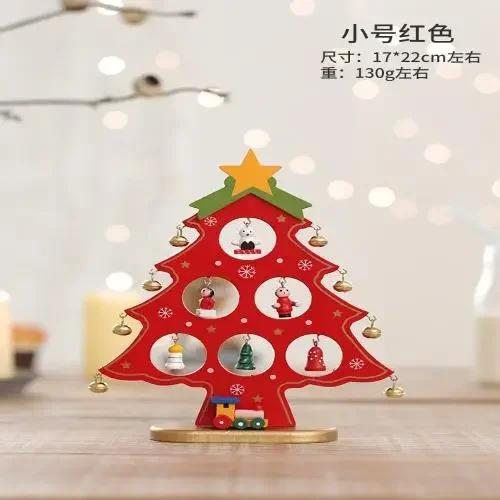 Ornament de birou Pom de Crăciun din lemn DIY Mini Decorațiuni Pom de Crăciun Ornament pentru vitrină adornos navideños