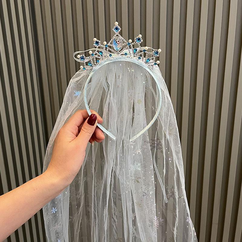 

Винтажная кружевная фата-бант, диадема со стразами, повязка на голову для девочек