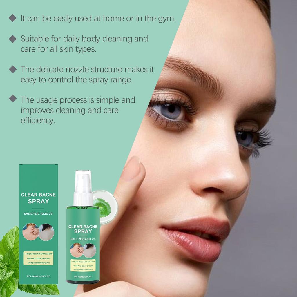 This Acne Spray On The Back Can Control Oil, Shrink Pores And Acne Marks. It Is Suitable For Closed Comedones, Red Skin And Pore . The Fruit100ml