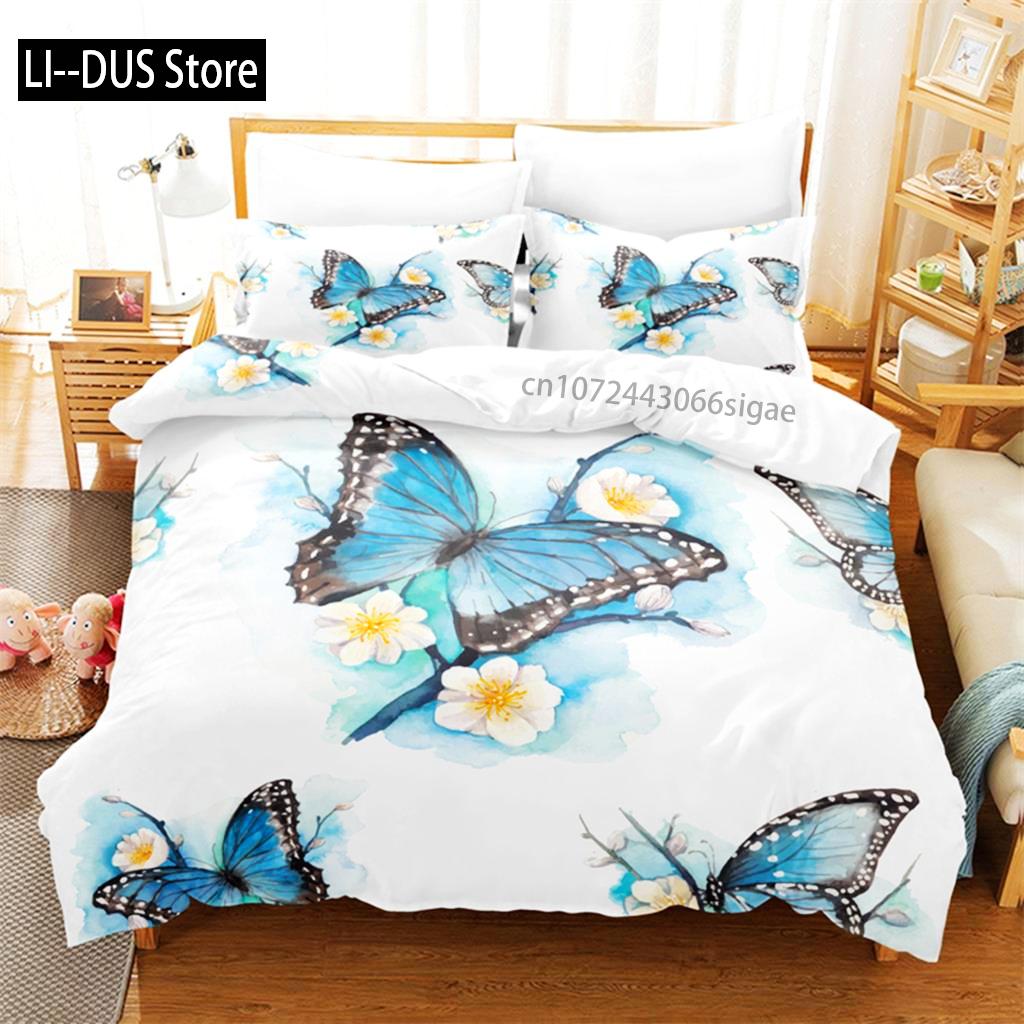 

Comforter Beautiful Butterfly Bedding Set 3D Bedding Digital Printing Queen Size Bedding Set Fashion Design Comforter (quilt)-EU Single(135*200cm)3pcs