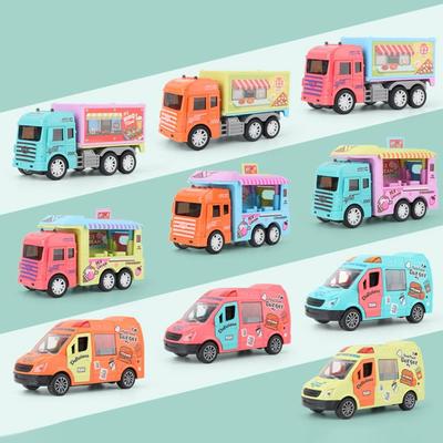 Gift Cooking Game Openable Door Kitchen Role Play Mini Inertia Car Van Lorry Model Ice Cream Truck