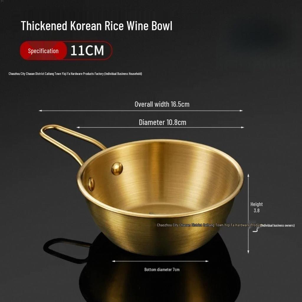 Korean Style Stainless Steel Bowl with Handle for Cooking, BBQ, Seasoning, Instant Noodles, Bibimbap, Cereal, and Outdoor Camping.