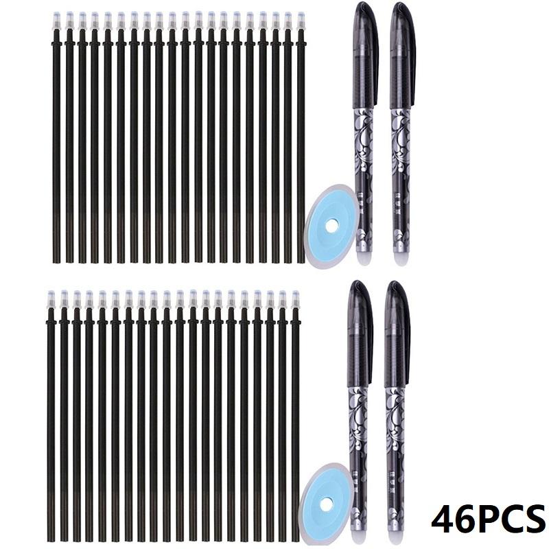 

46 шт. Стираемые ручки для начальной школы, моющиеся стержни, синие моющиеся гелевые ручки, тонкие ручки, черные SB50 0.5MM