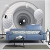 Modern Spiral Staircase White Ball 3D Mural Wallpaper Bedroom Living Room Background Wall Home Decor 3D Fresco