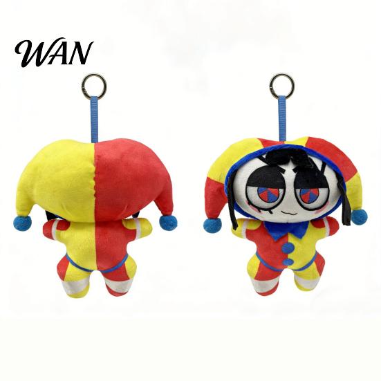 Mini Plush Toy Keyring Clown Keychain for Backpack Cute Stuffed Animal Soft Handbag Pendant Purse Charm Funny Gift Kids Women Fluffy