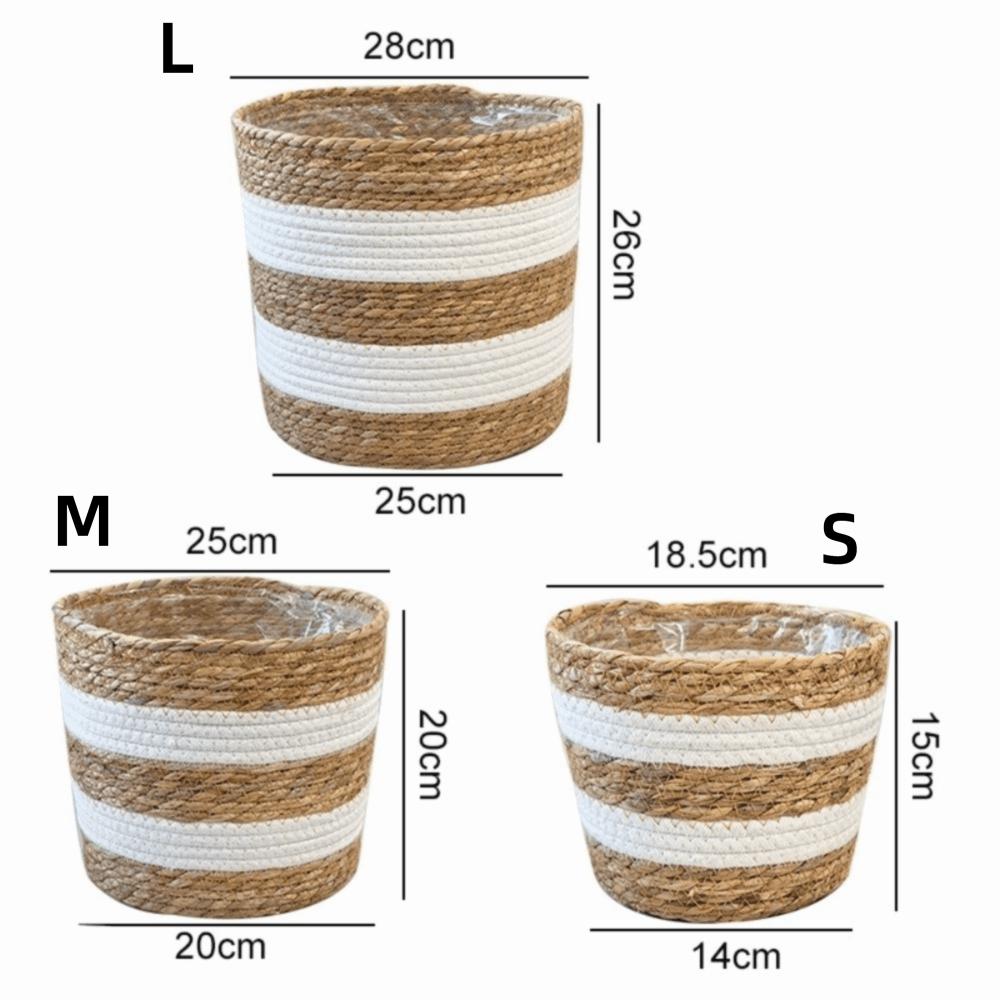 Woven Flower Plant Pot Basket Rattan Rattan Planter Basket Straw Weaving Basket  Plantable Plants