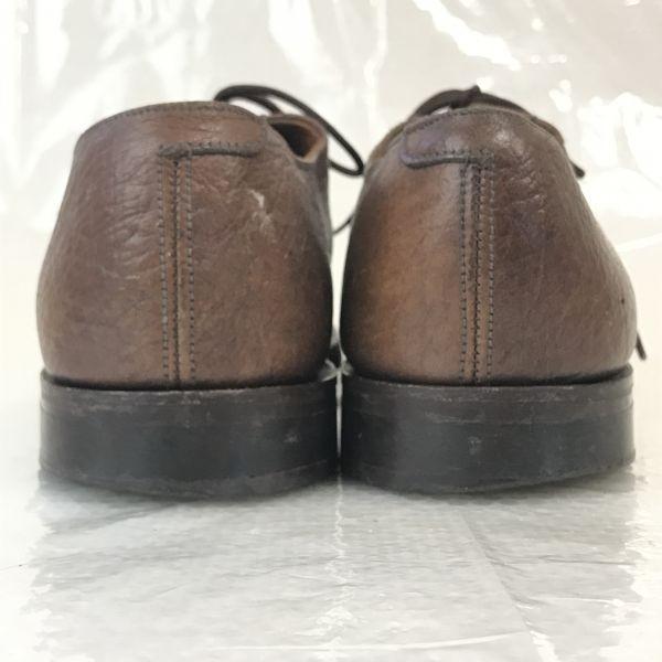 England Vintage KF Goodyear Pebbled Leather Plain Toe Dress Shoes 7 25.5cm Brown(USED)