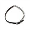 Schwarze Lederkordel Choker Halskette Damen Nischen-Halsband High-End Temperament Halskette Hals-Accessoires Schlüsselbeinkette Kragen