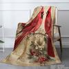 Red Cardinal Birds Floral Design Throw Blanket for Winter Christmas Gift Home Sofa Bed Decoration