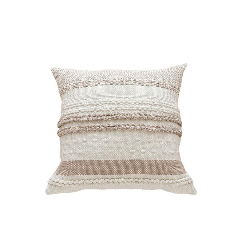 Knitted Striped Woven Pillow Cover Textured Square Cushion Cover Boho Bedroom Pillowcase No Filler Sofa Home Decoration