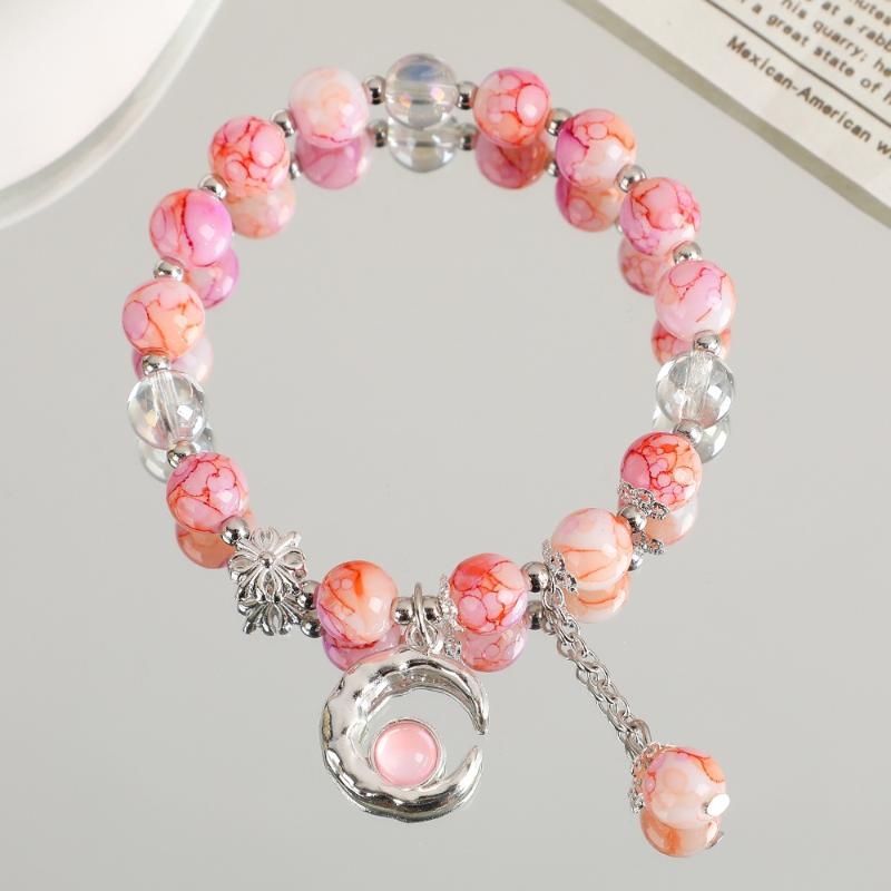 

Fashion Korean Sun Moon Butterfly Bead Bracelet with Tassel, Ink Colorful Style, Sweet Versatile Jewelry for Wedding & Birthday