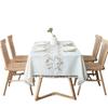 Cross-border Embroidered Plaid Floral Tassel Tablecloth for Coffee & Dining Tables