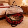 Stackable Plaid Christmas Wreath Storage Bag Waterproof Large Capacity Christmas Garland Packing Bags with Zipper and Handles