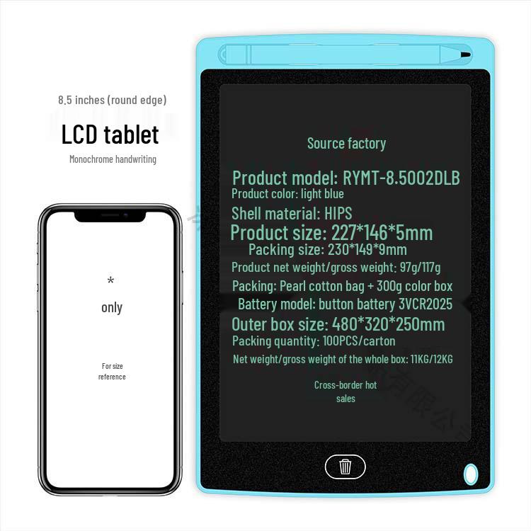 LCD Writing Tablet: 8.5/10/12 Inch Electronic Drawing & Painting Board for Kids - Hand-drawn & Blackboard Style.