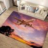 Airplane Sky Sunset Carpet Scene Anti-Slip Door Mat Polyester Nordic Home Bathroom Toilet Bedroom Hotel Decoration Floor Rug