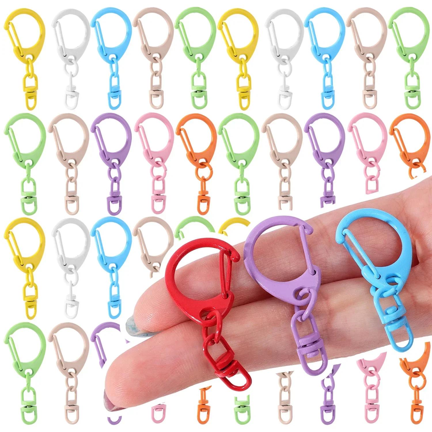 

10/100pcs Colorful 20mm Keyring Lobster Clasp Hook Connectors for DIY Keychain Connector Key Ring Jewelry Making Accessories 10pcs
