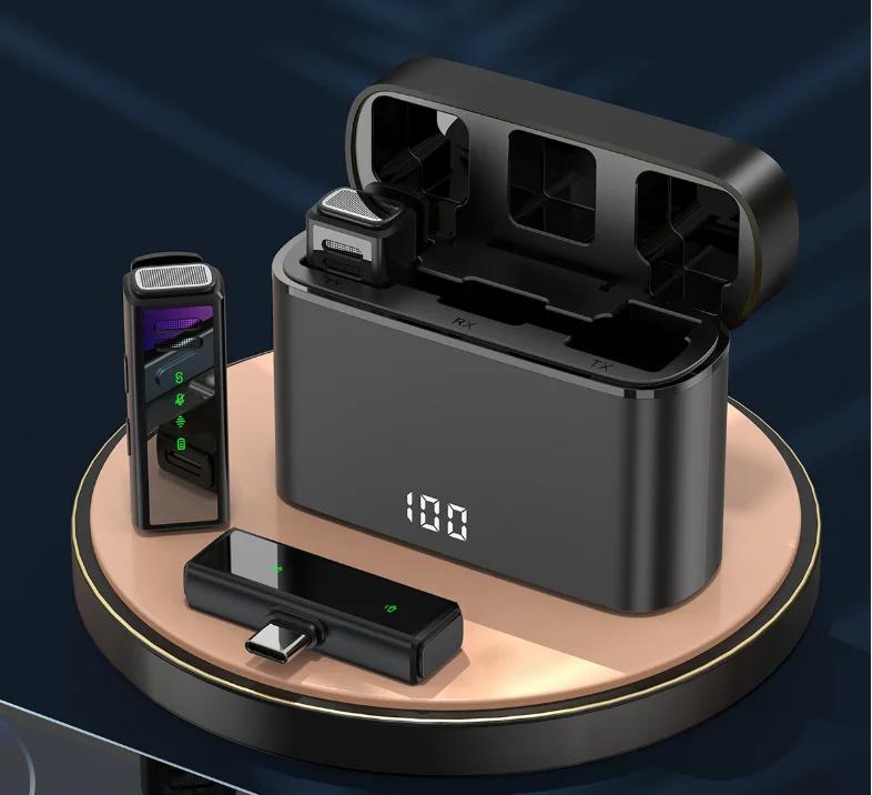 J88 Professional Wireless Lavalier Microphone With Charging Box Portable Noise Reduction Audio Recording For iPhone Android PC