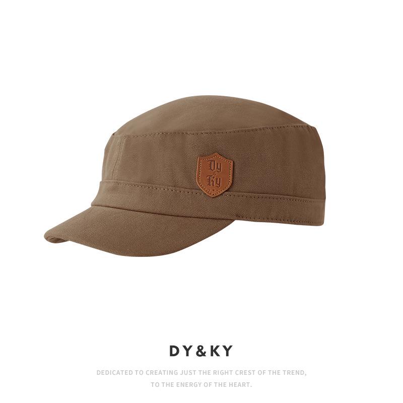 Korean Style Unisex Flat Top Sun Hat - Spring/Summer Casual Outdoor Military Cap