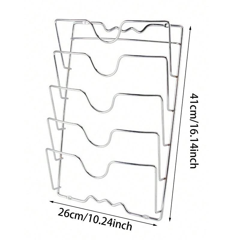 Wall Hanging Pot Cover Rack Kitchen Organizer Rack Five-Layer Pot Lid Metal Rust-Free Multifunctional Rack Pot Lid Storage Rack