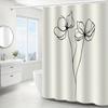 1Pc Floral Pattern Shower Curtain With Hook, Bathroom Partition, Bathroom Accessories, Home Decoration