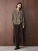 Xu Man Winter Korean Retro High-Waist Pleated A-Line Long Skirt for Women