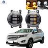 2x Fog Light Assembly For Ford Edge 2015 2016 2017 2018 Car H11 Front Bumper LED Fog Lamp White Yellow 12V