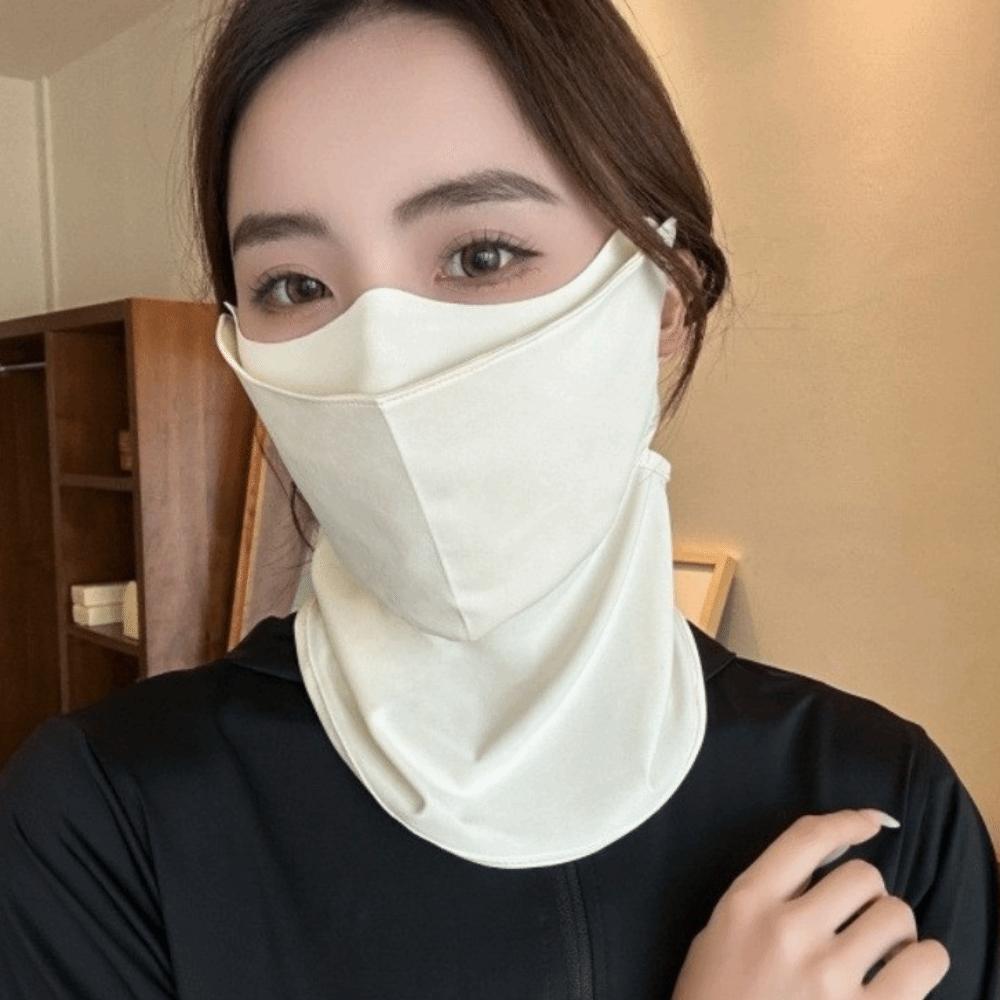 Integrated Shawl Ice Silk Face Mask Lightweight Design Sun-shading Mask  Fishing