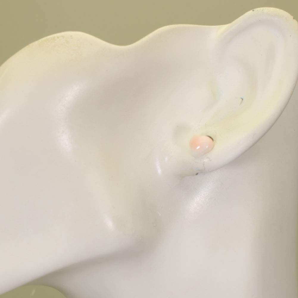 Miss Coral Pink Heart Gold Undyed Earrings, Filled,