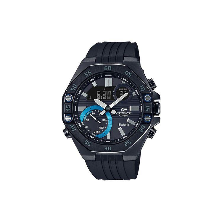 

Casio Edifice Smartphone Link Series High-Performance Quartz Watch Resin Strap Men watches Black ECB-10PB-1A Regular Watch Box,Black Dial