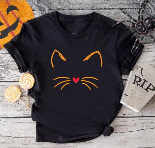 White Funny Cat Sarcasm TShirt Its Fine Im Fine Ladies Fashion Trend Couple Tshirt