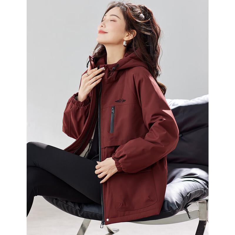 TERRE BLEUE Women's Plush Hooded Padded Jacket
