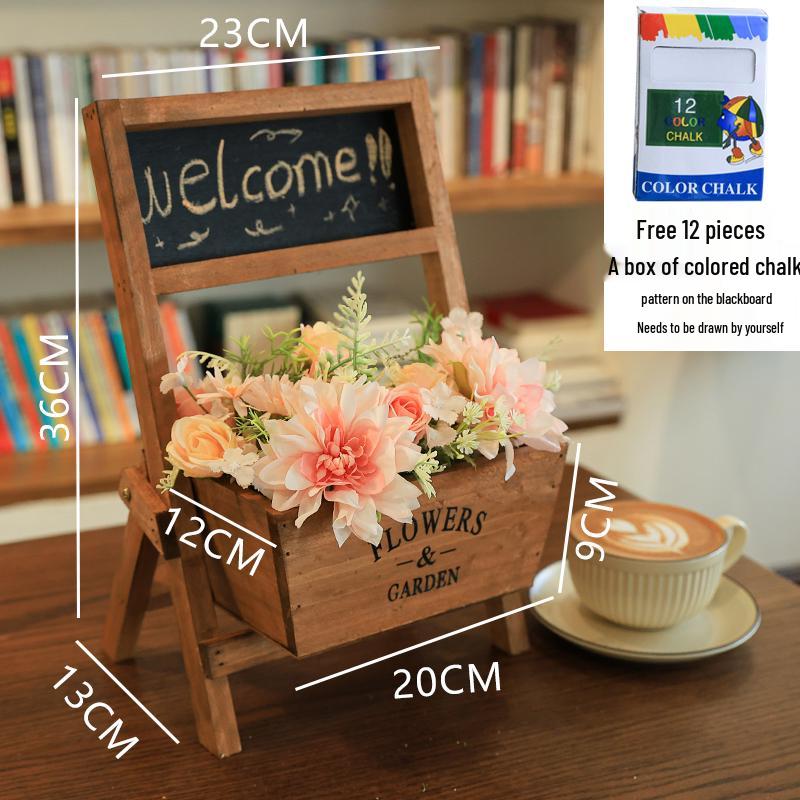 Small Chalkboard Ornament: Solid Wood Decor for Coffee Shops, Homestays, Milk Tea Shops, Bars, and Home.