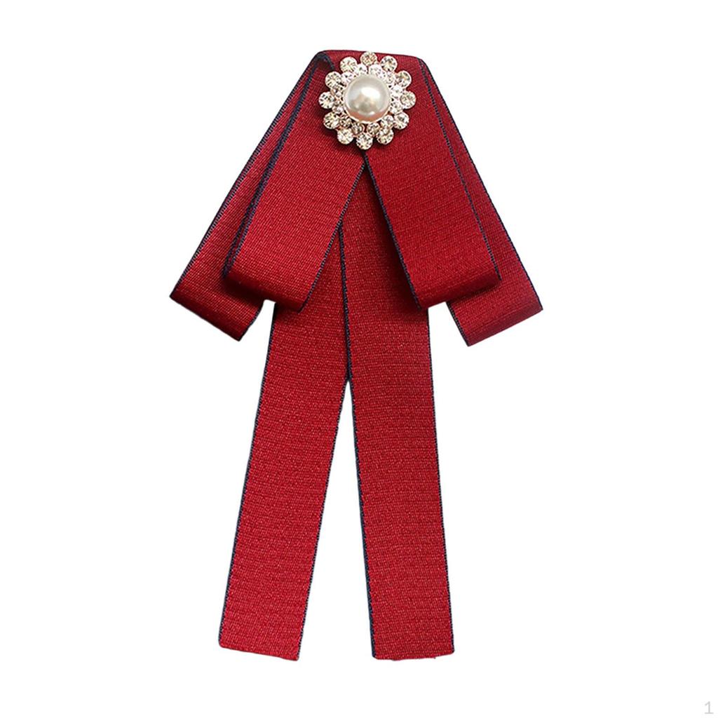 Ladies Bow Tie Brooch Gift, Elegant, Bowknot Collar Clothing Accessory for Dress Blouse Shirt