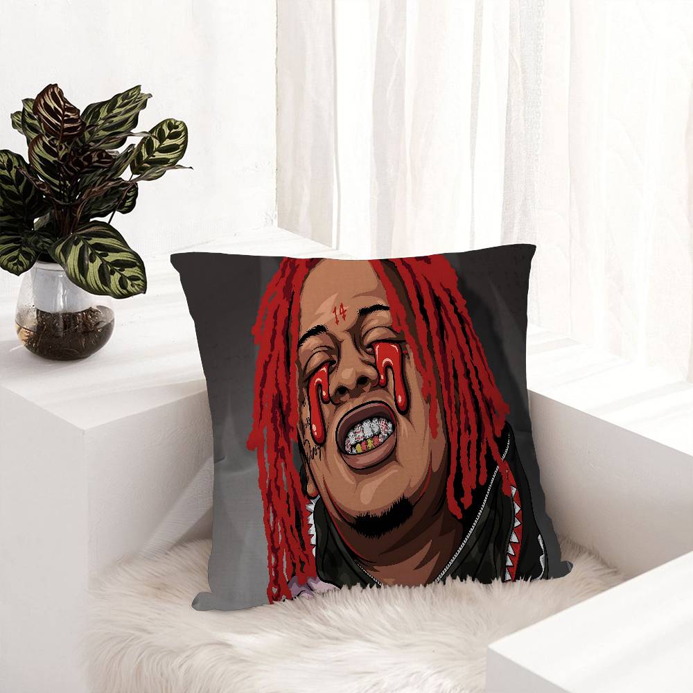 Rapper T-Trippie Funny R-Redd Pillow Cover Sofa Cushion Cover Home Room Decoration Children Gift