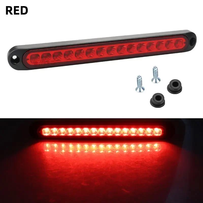 Universal 15LED Car Light Bar 12V Red Third Brake Light Rear Light Signal Side Marker Turn Signal Stop Warning Lamp High Mount