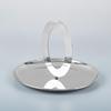 Fruit Tray with Handle Polished Metal Dish Reflective for Dining Table, Tabletop