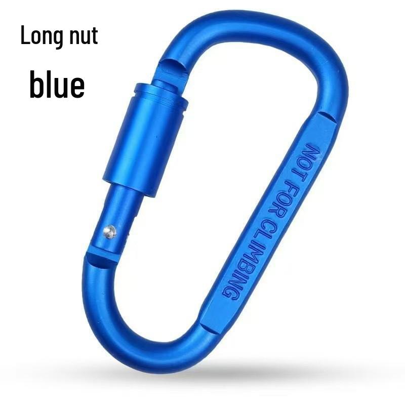 8CM Locking D-Shaped Carabiner with Screw Nut, Aviation Aluminum Alloy