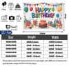Floral Balloons Cake Birthday Banner for Party Decor, Polyester Backdrop for Photo Booth & Wall Art