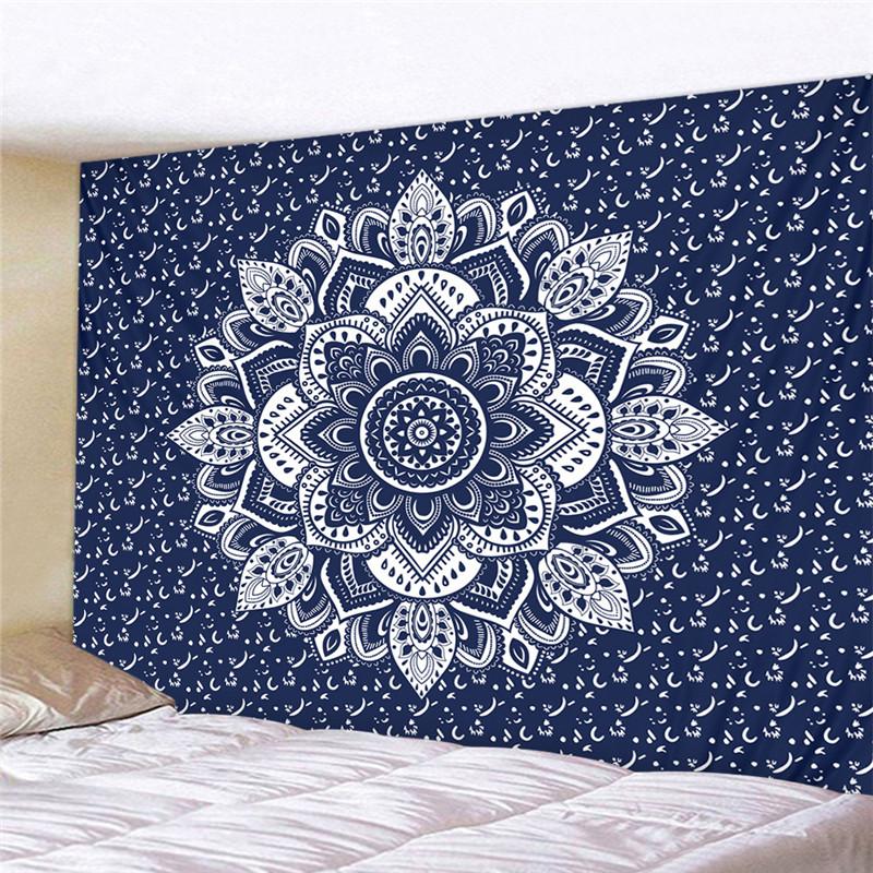 Mandala Poliester 180*230cm Kwadratowy Gobelin Wiszący na Ścianę Dywan Koc Mata do Jogi do Dekoracji Domu Sypialni