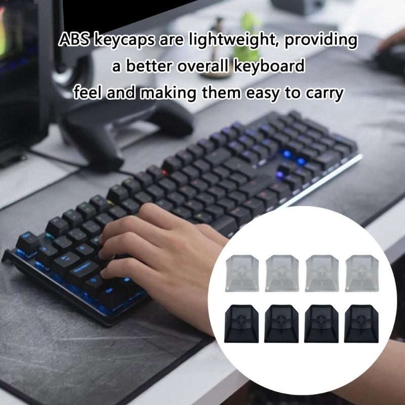 4Pcs Transparent PC Keycaps Replacement Profile for MX Switches Mechanical Keyboard Backlit Keyboard Covers Accessories