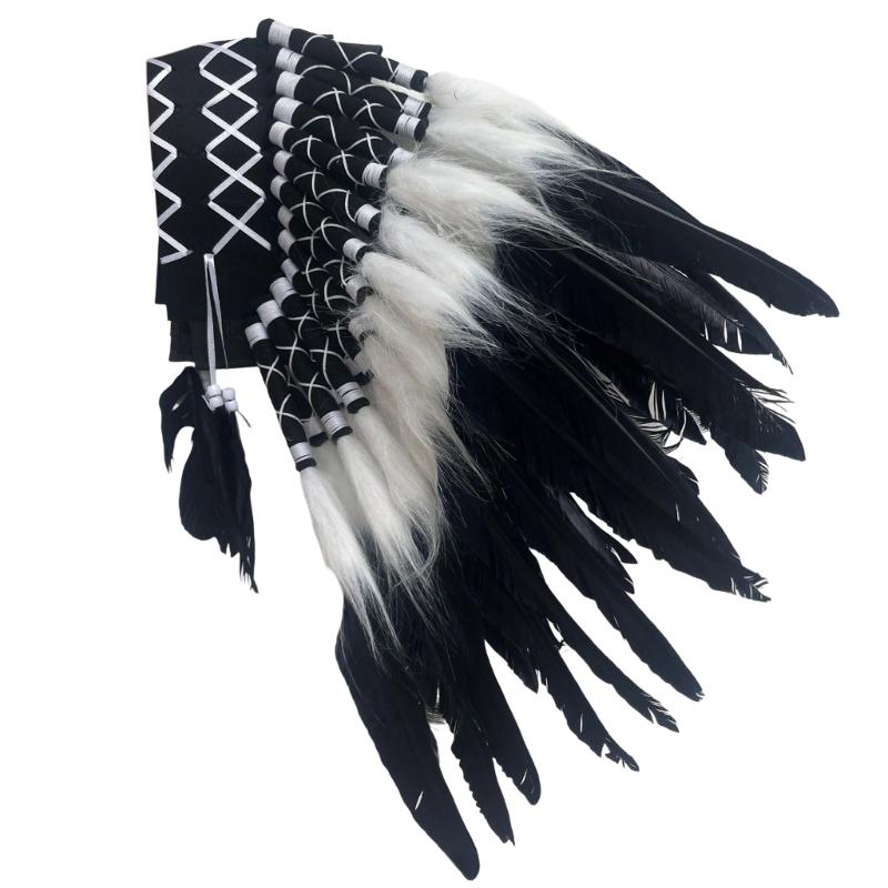 Unique Indian Style Feather Headpiece Cultural Event Headdress for Fashionable Individuals and Event Participants