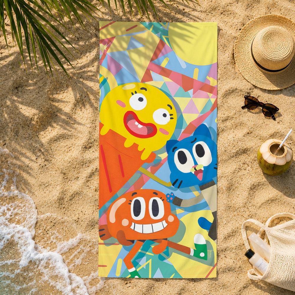 Lustiges T-The Amazing World Of Gumballs Handtuch Ultra-Feine Faser Schnelltrocknend Saugfähiges Handtuch, Strand Schwimmen Urlaub Strandtuch