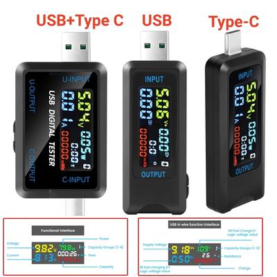 10 In 1 USB Tester DC Digital Voltmeter Amperimetro Current Voltage Meter Volt Ammeter Detector Power Bank Charger Indicator