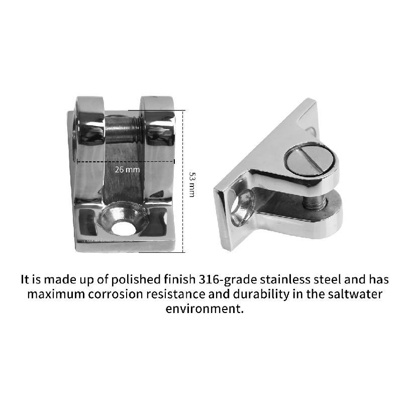 Bimini Top 90° Deck Hinge 316 Stainless Steel Marine Bimini Top Fittings Boat Accessories Marine Hardware ALS5414A