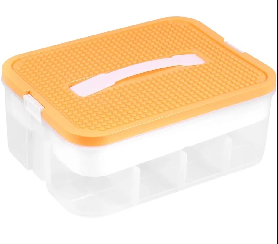 

Детские строительные блоки, ящик для хранения, штабелируемый чехол для хранения, регулируемый контейнер для мелочей, косметическая коробка с ручкой, органайзер для игрушек 1 layer оранжевый