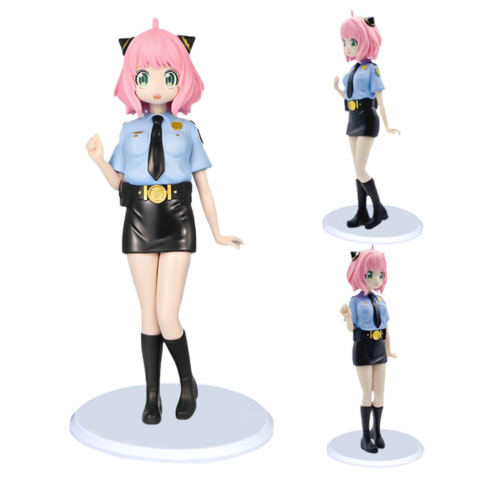 19cm Spy × Family Action Figure Police Uniform Anja Cosplay Doll Anime Cute Girl Doll PVC Model Toy Tabletop Decoration Gift