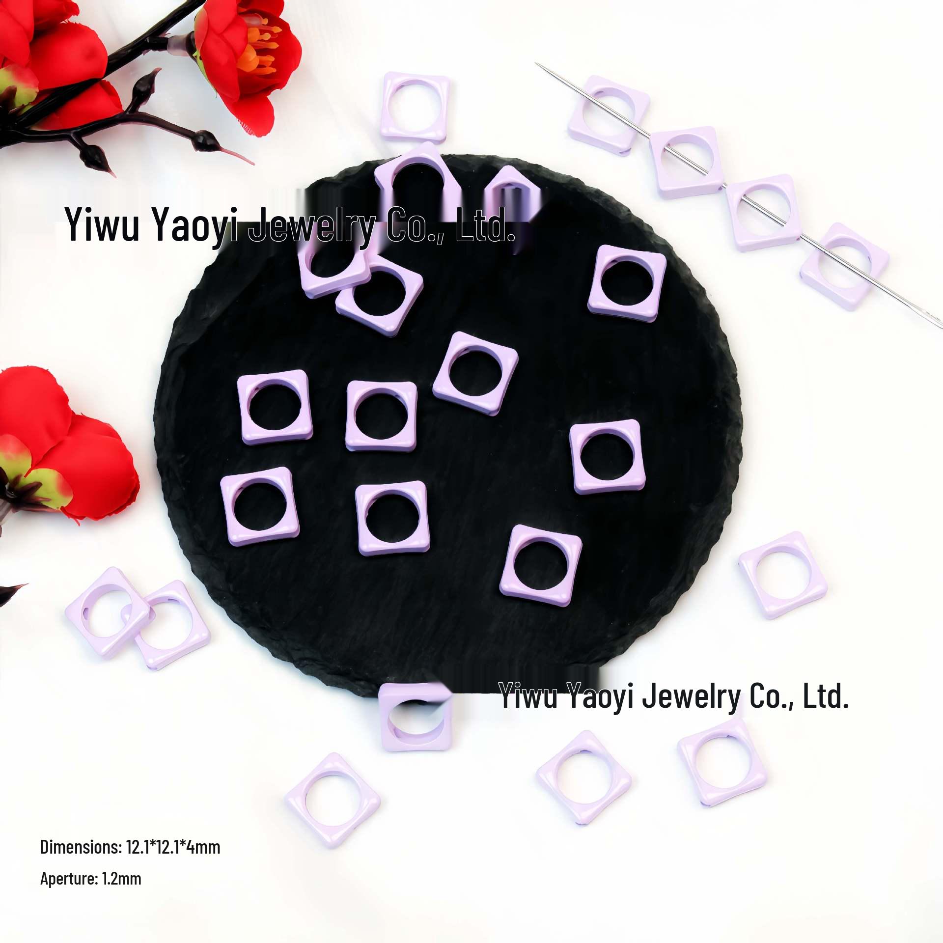 

New Alloy DIY Baking Paint Hollow Square Sugar Cube European American Style Jewelry Accessories.
