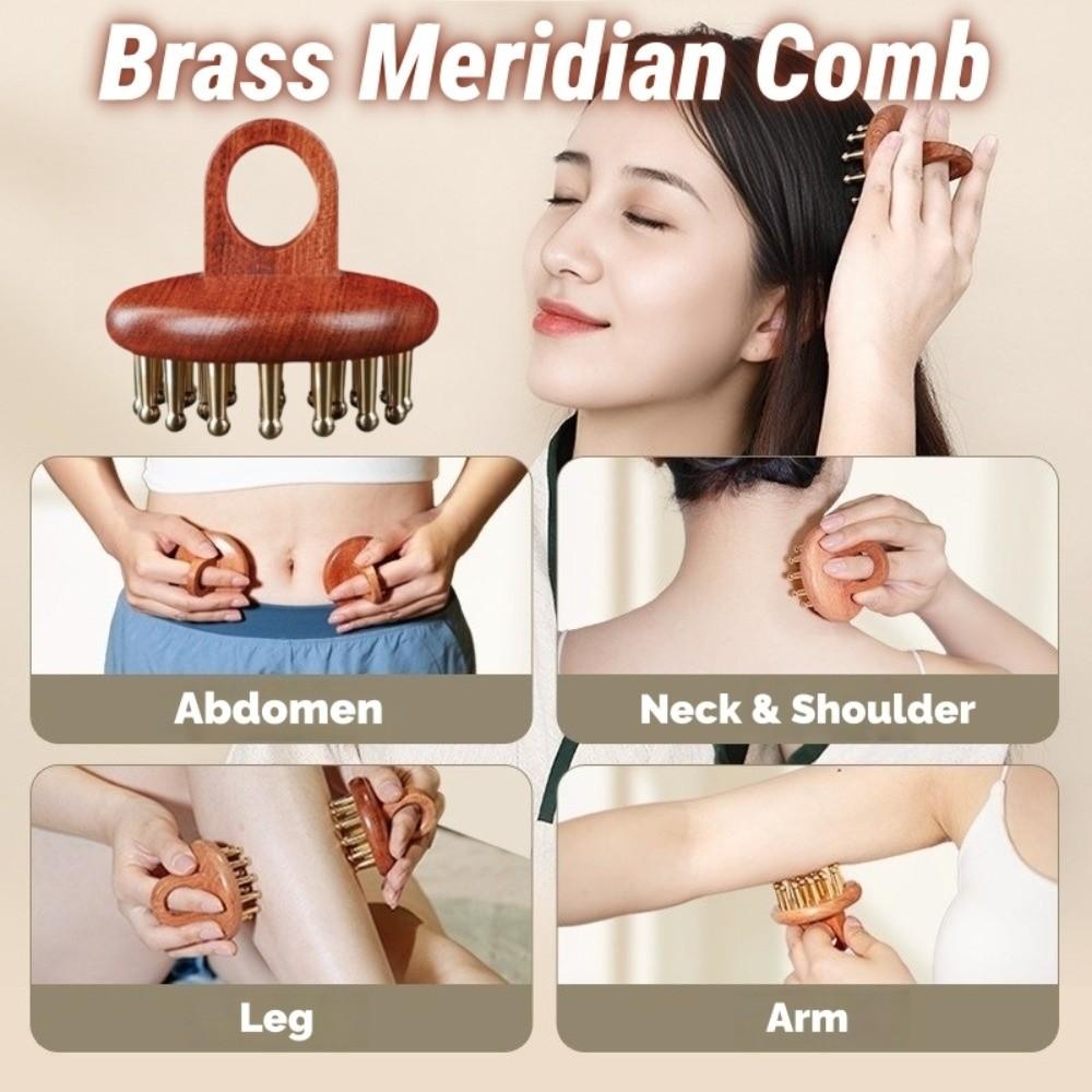 19 Teeth Sandalwood Massager Comb Natural Material Guasha Scalp Tool Scalp Care