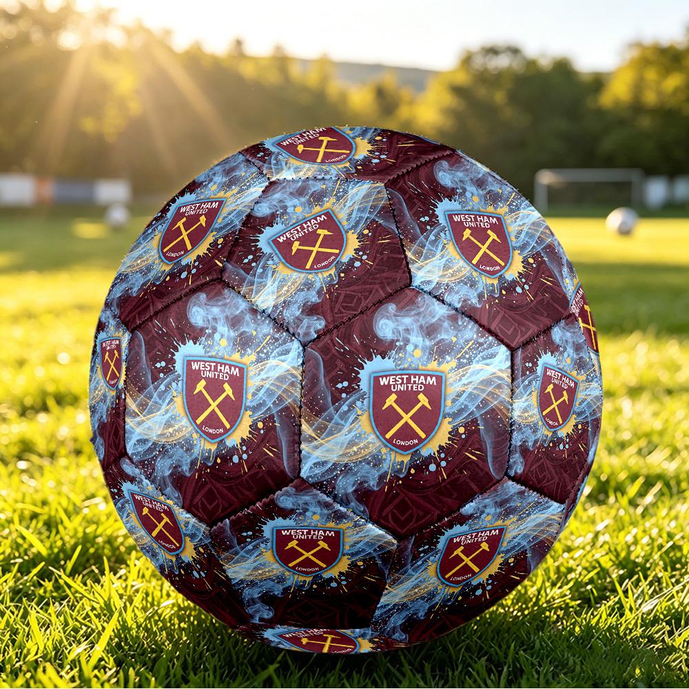 West Ham United FootballPrinted Size 5 Soccer Bootball, Anti Slip Adult Match Football Souvenir for Football Fans